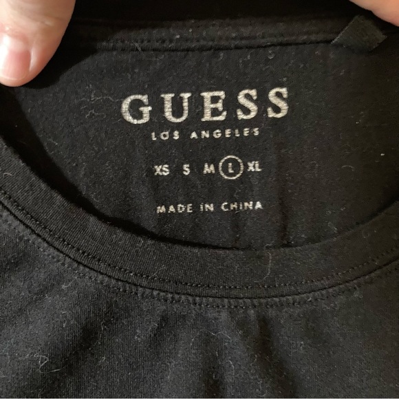 Vintage 2000's GUESS Black studs, Baby Tee Logo Size large - Picture 6 of 10